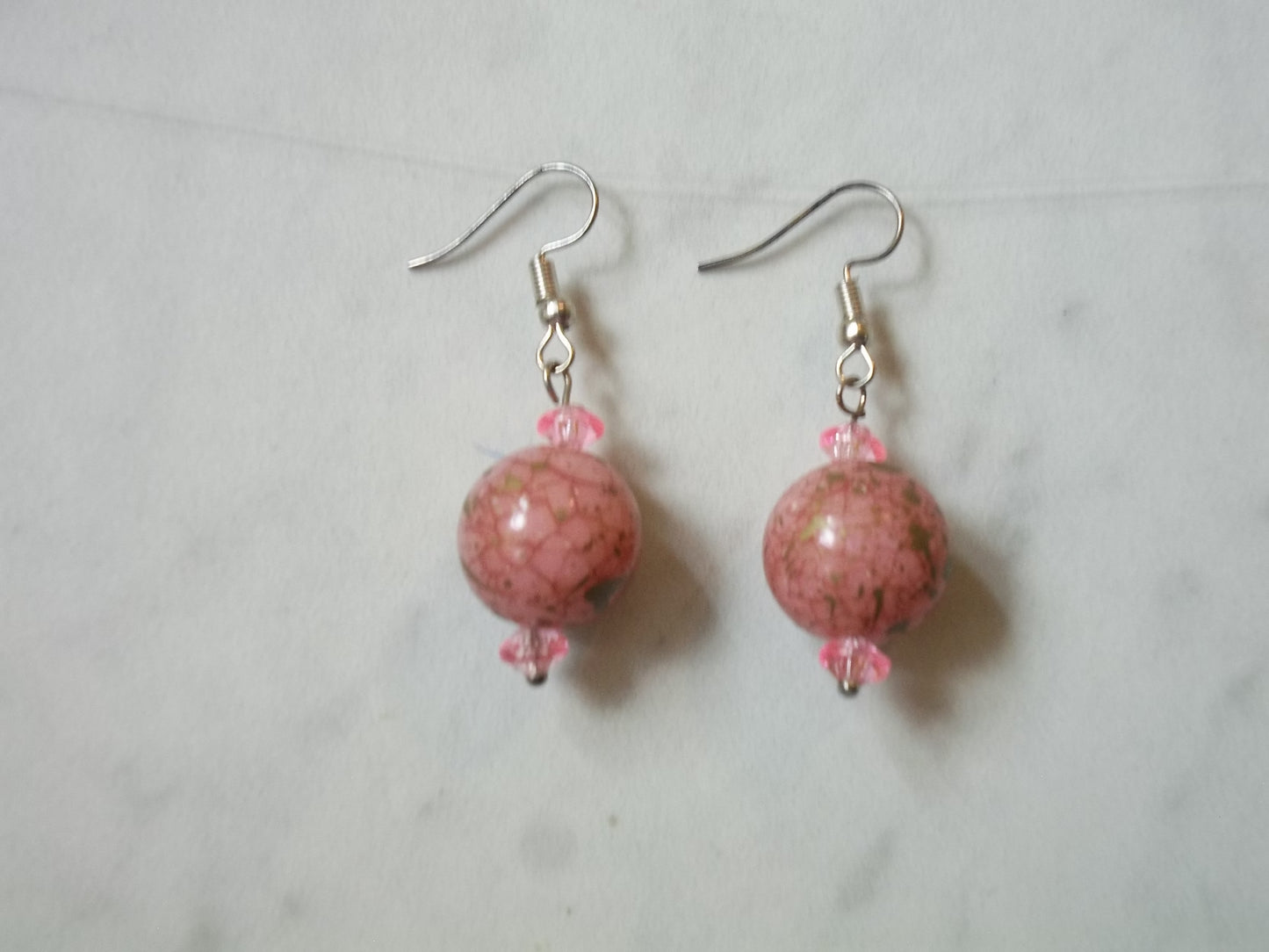 Pink Ball Earrings