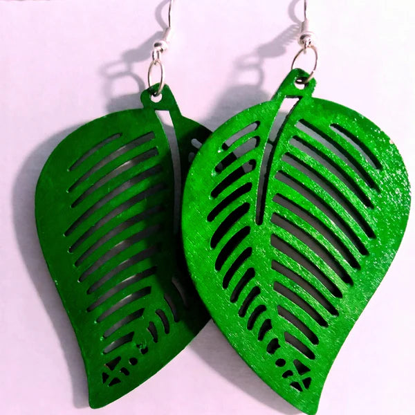 Green Leaf Earrings