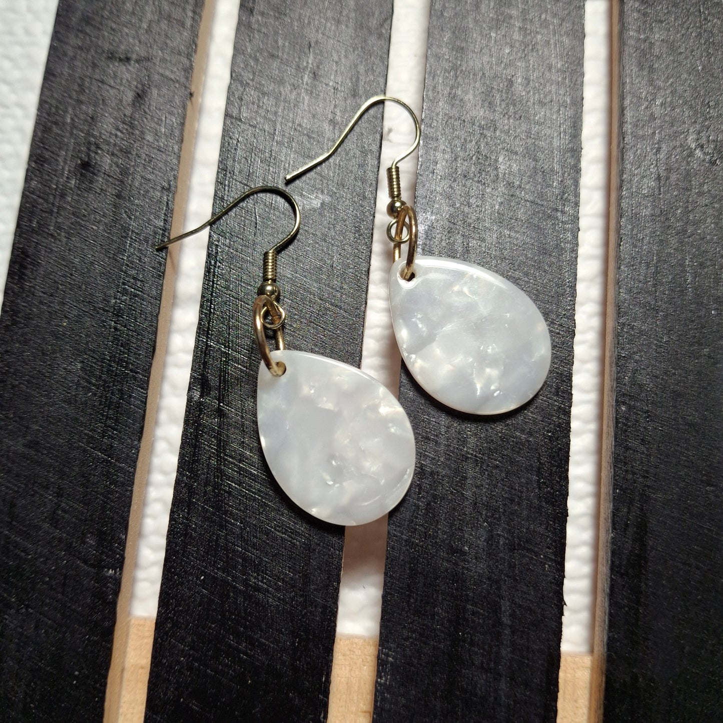 White tear earring