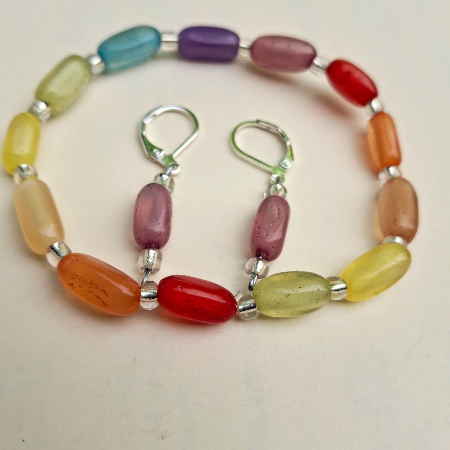 Rainbow Bracelet and Earring Set