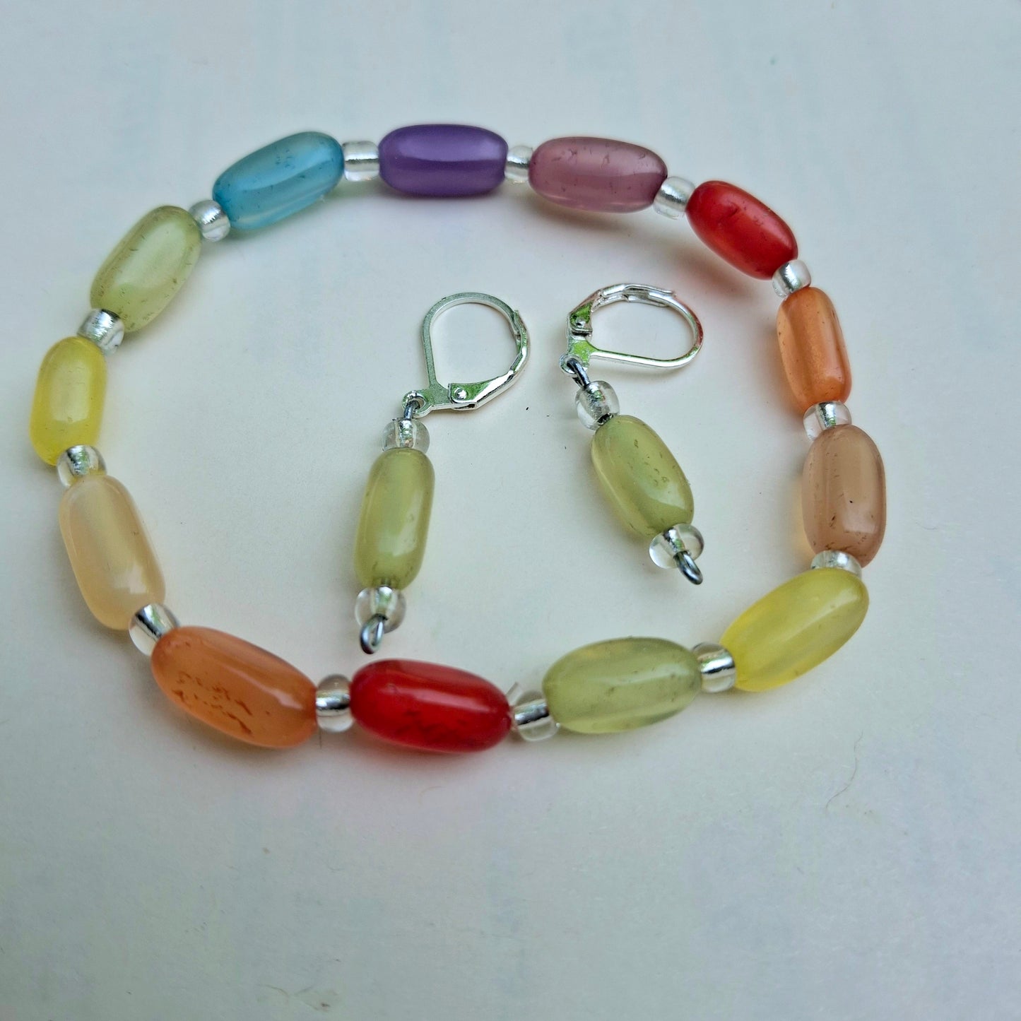 Rainbow Bracelet and Earring Set