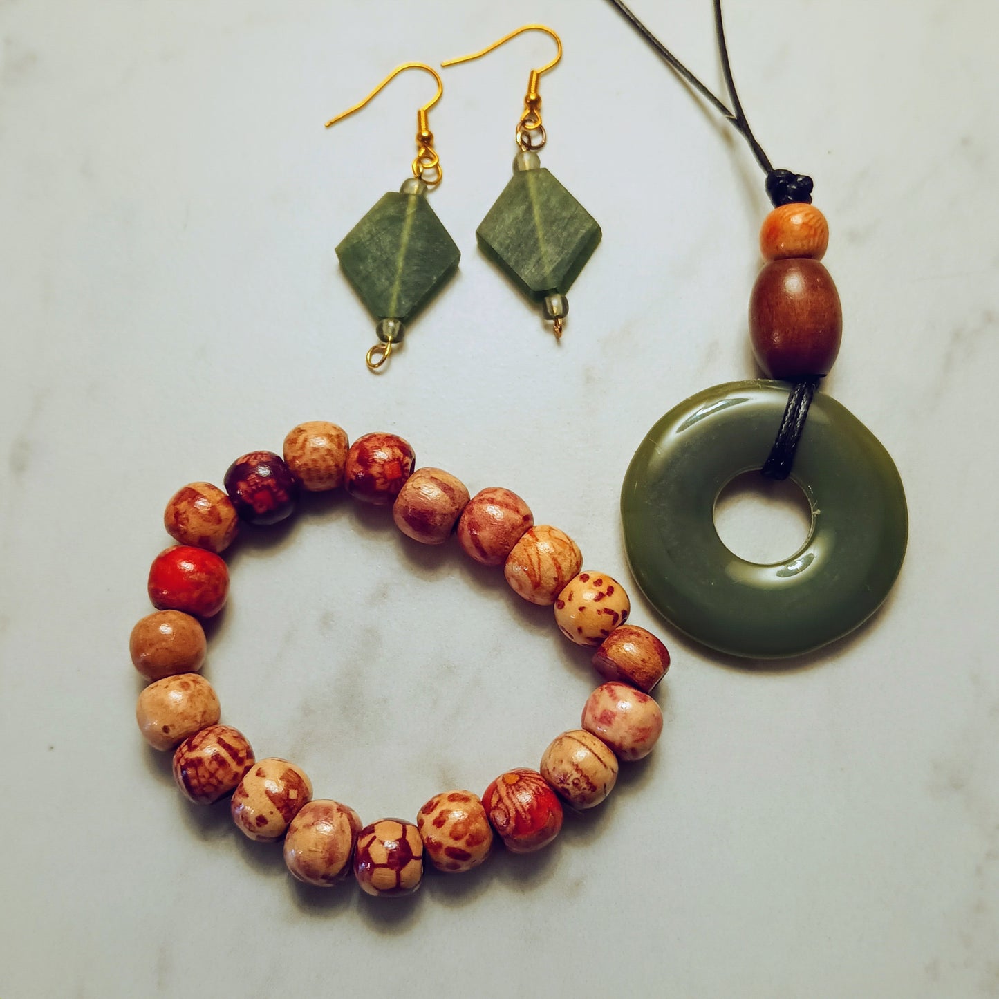 Necklace, earring, bracelet set