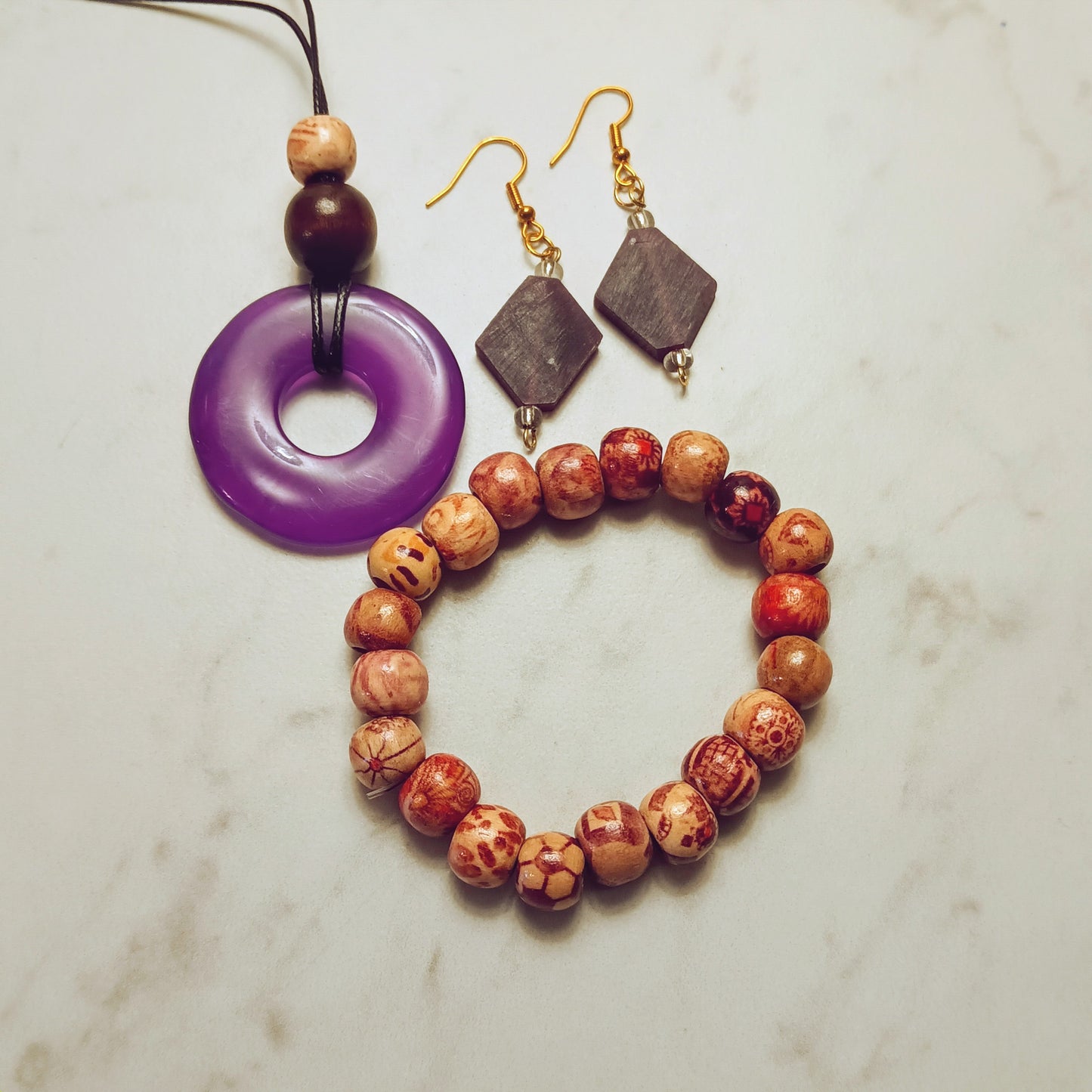 Necklace, earring, bracelet set