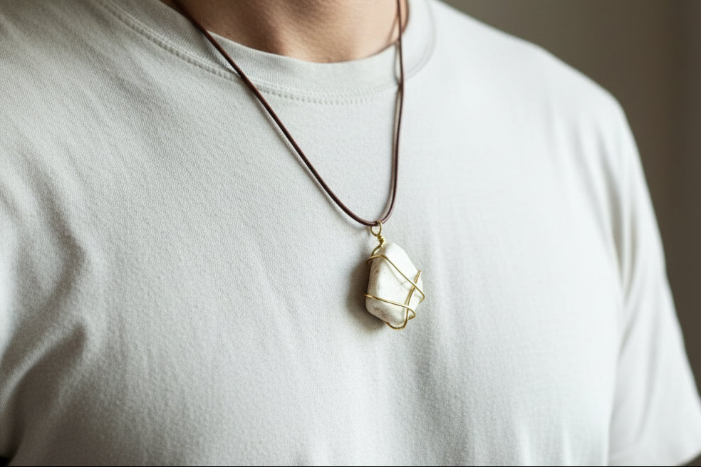 Stone wrapped necklace