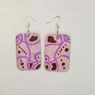 Purple Abstract Earrings