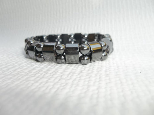 Double Magnetic Hematite stretch Bracelet