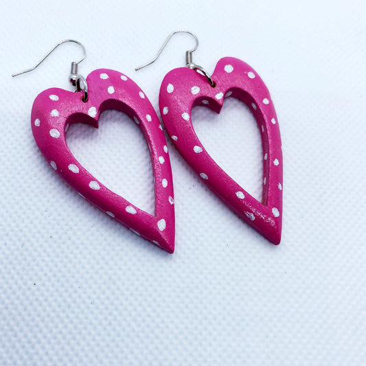 Hollow long Heart Earrings