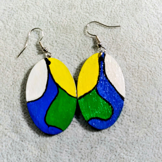 Oval abstract earrings