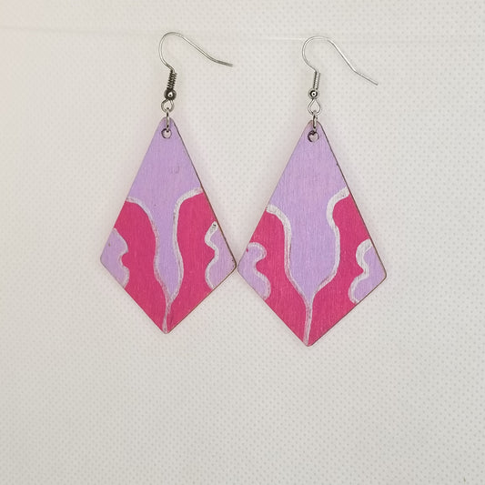 Pink winged earrings