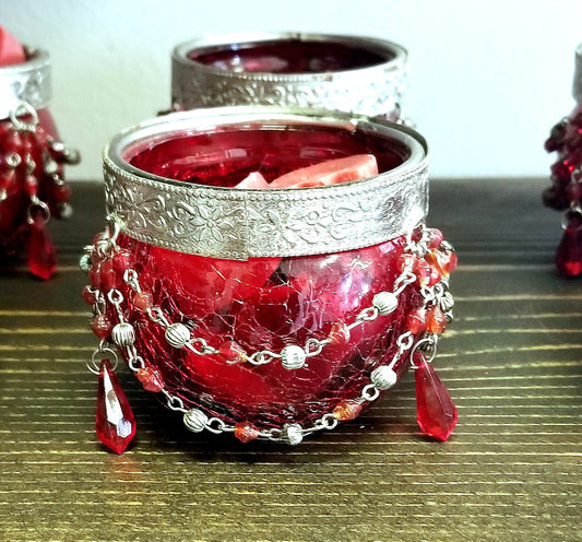 Glass votive candle holder