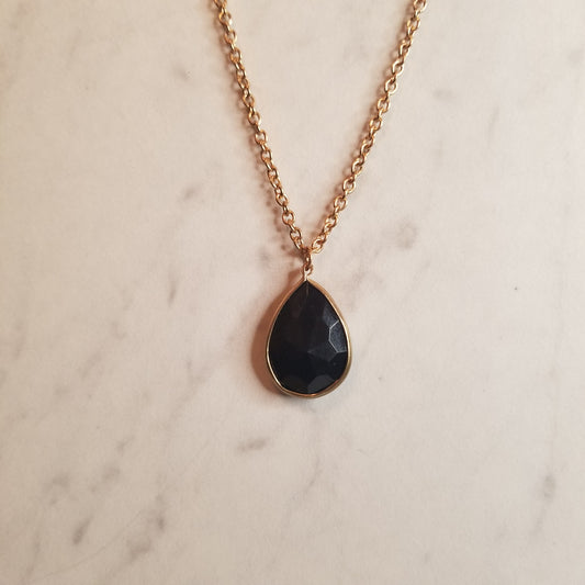 Black bead necklace