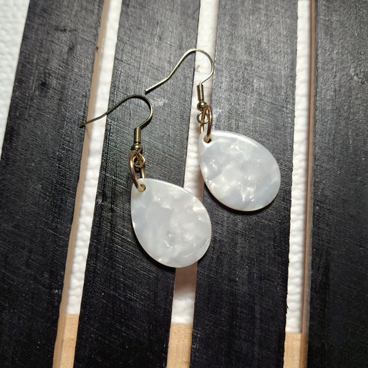 White tear earring
