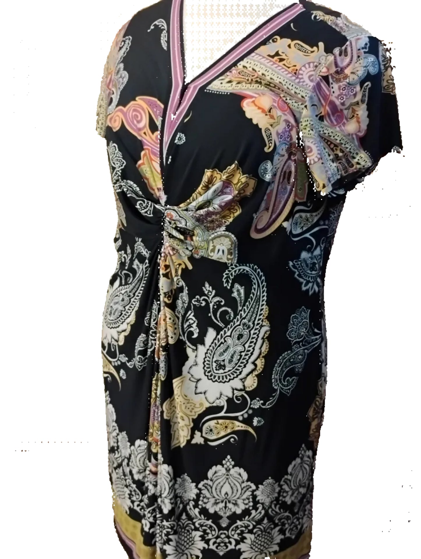 Black Low v cut abstract dress