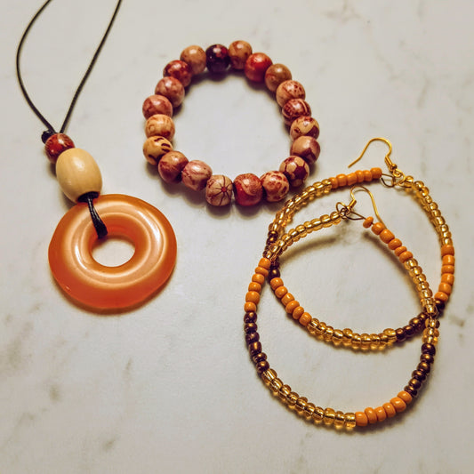 Necklace, earring, bracelet set