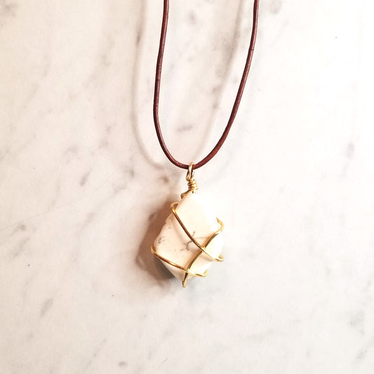 Stone wrapped necklace